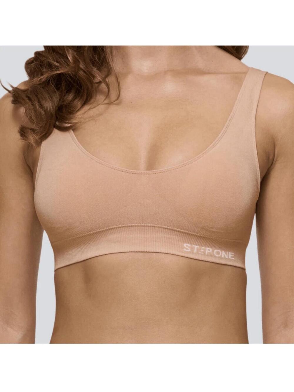 Step One Everyday SmoothFit Padded Bra S Pink Beige Bamboo Seamless Wireless